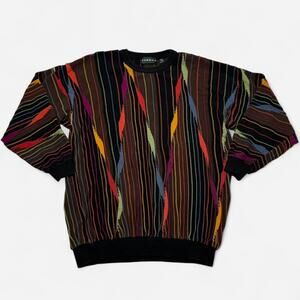 Tundra Canada Y2K Coogi Style Knit Sweater XXL Multicolor Striped